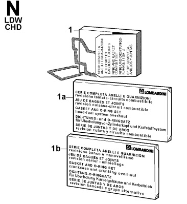 пркладки каталог запчастий Lombardini LDW 1603